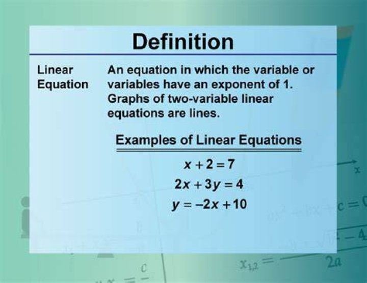 How to know if an equation is linear